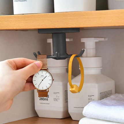 2pcs Rotating Adhesive Hooks for Kitchen, RV & Storage Shelves