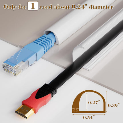 39” Cord Hider for Wall-Mounted TV – Adhesive Silicone Cable Concealer for Home & Office