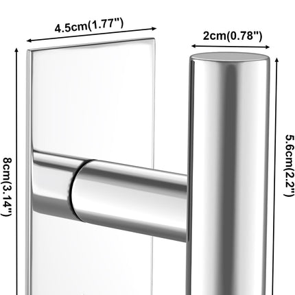 2 Pack Waterproof Towel Hooks – Heavy Duty Sticky Holder, Chrome Wall Mount