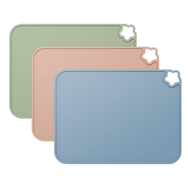 3-Pack Silicone Placemats for Toddlers – Non-Slip, Heat & Stain Resistant