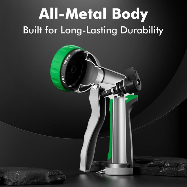 Garden Hose Nozzle – 7 Adjustable Spray Patterns, High Pressure for Plants & Lawns