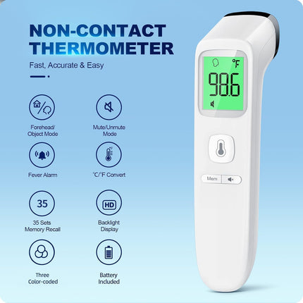 Accurate Baby & Adult Thermometer with Fever Alarm & Silent Mode