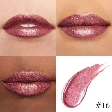 Shimmer Liquid Metallic Lipstick & Liner – Glitter, Smudge-Proof, 24H Wear