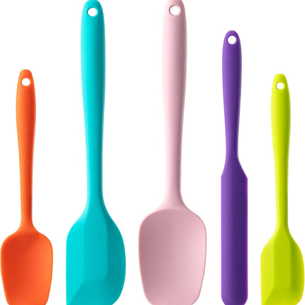 5 Pc Silicone Spatula Set Multicolor Heat Resistant Baking Cooking BPA Free