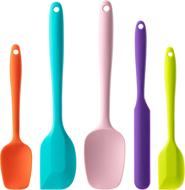 5 Pc Silicone Spatula Set Multicolor Heat Resistant Baking Cooking BPA Free