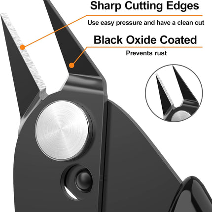 2-Pack Side Cutting Pliers – Small Wire Cutter for Jewelry, 3D Print, Plastic Models