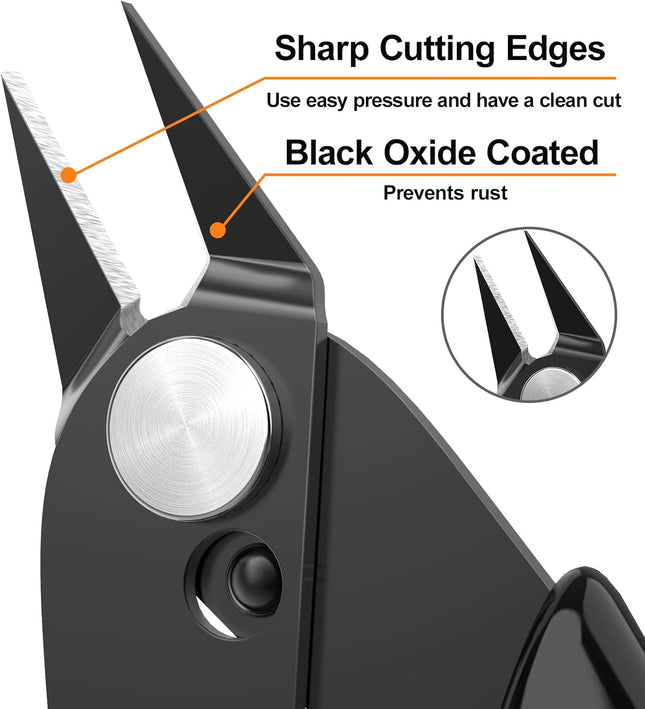 2-Pack Side Cutting Pliers – Small Wire Cutter for Jewelry, 3D Print, Plastic Models