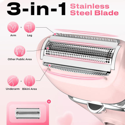 Electric Shaver for Women Rechargeable Waterproof Body Razor Legs Underarm Bikini