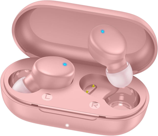 S8 Mini Bluetooth 5.3 Wireless Earbuds with Charging Case 60H Playtime Pink