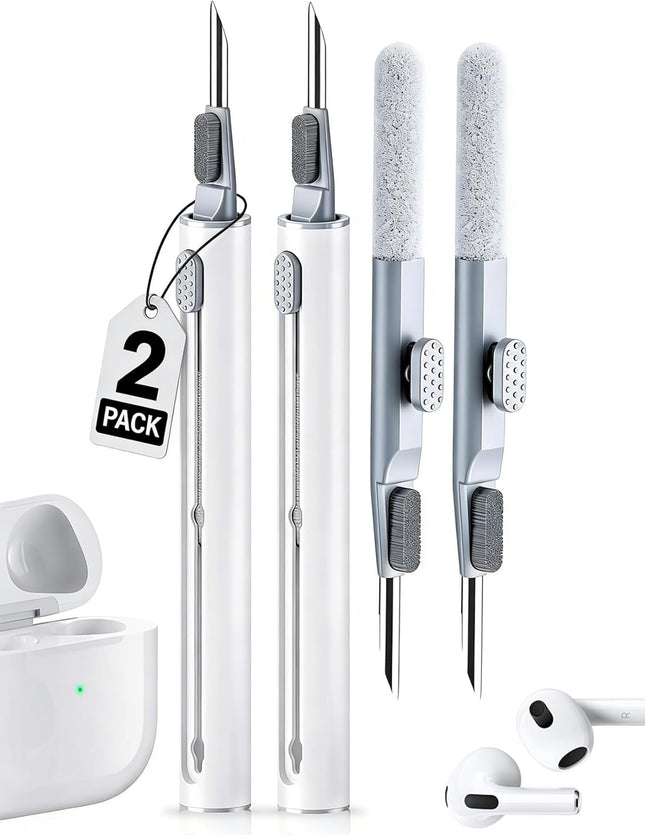 2-Pack AirPods Pro Cleaner Kit – Multi-Function Pen with Brush & Sponge