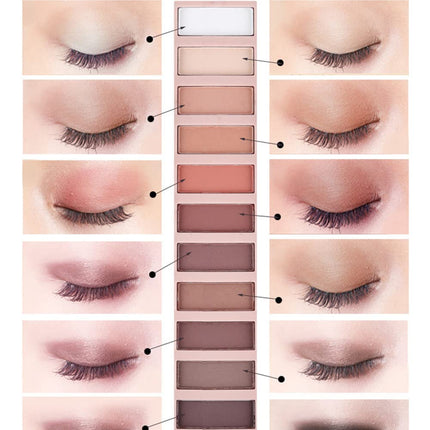 2-Pack 12-Color Nude Eyeshadow Palette – Matte, Shimmer & Glitter, Waterproof
