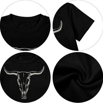 Girls Cowgirl T Shirt Western Rodeo Country Short Sleeve Kids Top Size 13-14 Years