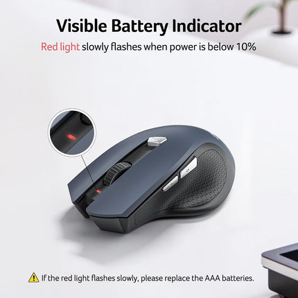 Wireless Mouse 2.4GHz with USB Receiver 1600 DPI for PC Laptop Desktop
