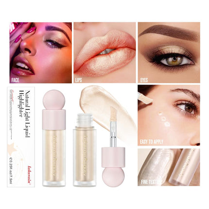 2PCS Liquid Highlighter Blush Contour Sticks, Waterproof Luminous Face Makeup, Blendable