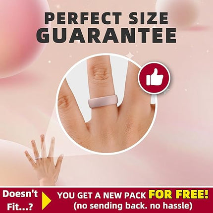 Women’s Bridal Ring Set – Ergonomic, Breathable Silicone Wedding Bands
