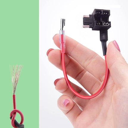 3PCS Low Profile Mini Blade Fuse Tap – 12-32V with Wire Harness, 8 Fuses & Puller
