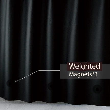 Black Shower Curtain Liner 4G PEVA Waterproof 72x72, 3 Magnetic Weights, Grommets