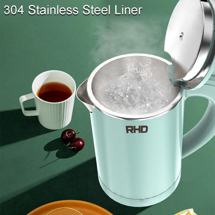 Small Travel Kettle – 0.5L, Auto Shut-Off, Boil-Dry Protection, Green
