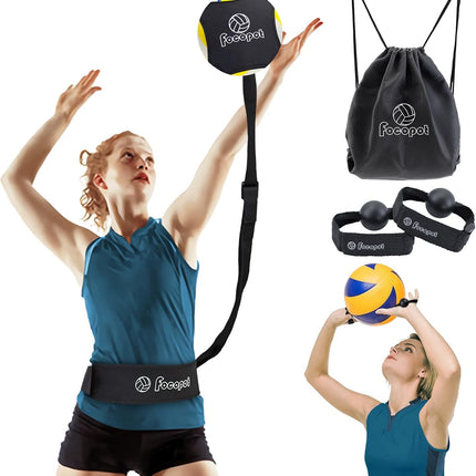 Volleyball Solo Training Rebounder Belt, Adjustable Waistband, Serve Pass Set Aid
