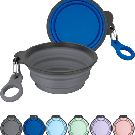 2-Pack Collapsible Dog Bowls with Bottle Carrier – Foldable, 15oz, for Travel