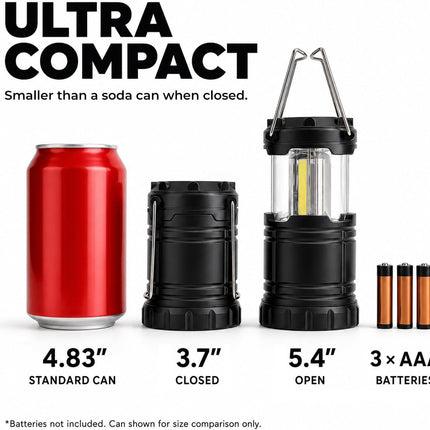 LED Camping Lantern Flashlights, Battery Operated Tent Light, Emergency Lamp for Home & Outdoor Use
