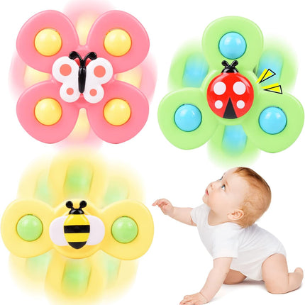 3PCS Suction Cup Spinner Toys for Babies – Sensory Fidget Spinners for Toddlers