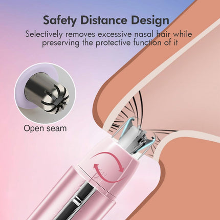 Electric Ear & Nose Hair Trimmer – Painless, Mini, Portable with Travel Case