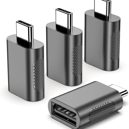 4 Pack USB A to USB C Adapter Converter for MacBook Laptop and Type C Devices