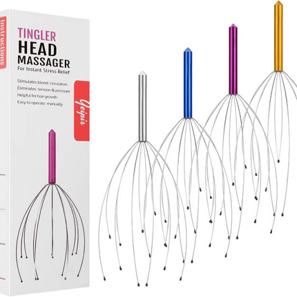 4 Pack Scalp Massager Handheld Head Massage Scratcher Hair Stimulator Stress Relief