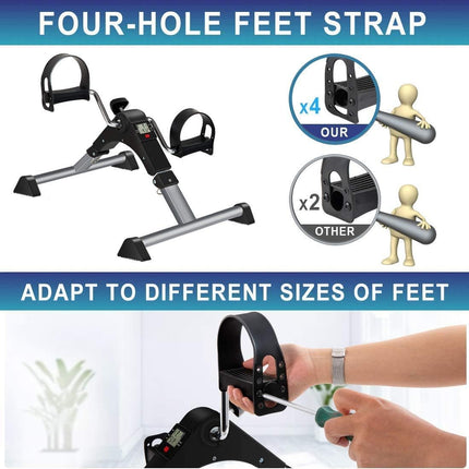 Foldable Under Desk Exercise Bike, Portable Arm & Leg Pedal Exerciser for Home
