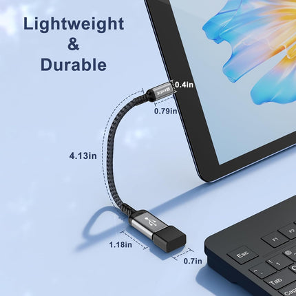 2 Pack USB C Male to USB A Female Adapter 5Gbps OTG Converter