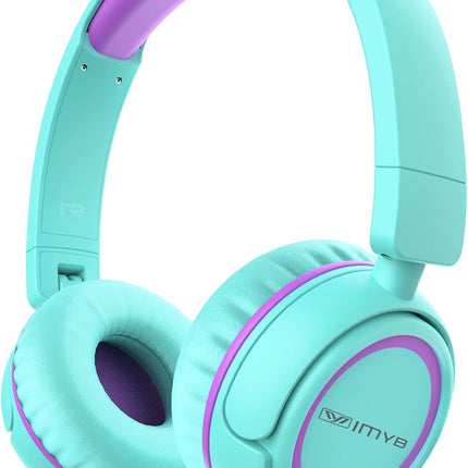 V1 Wired Kids Headphones for School Travel Tablet iPad Phones Green