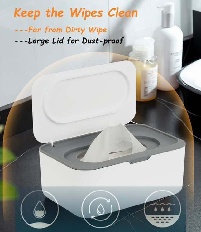Baby & Adult Wipe Dispenser – Seposeve, Keeps Wipes Clean, Grey