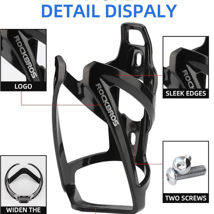 2-Pack Ultra-Light Bike Water Bottle Holder Cages with Screws, Universal MTB Road