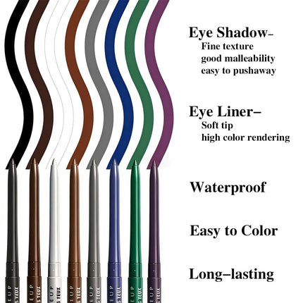8Pcs Retractable Eyeliner & Eyeshadow Sticks, Waterproof Matte Satin Makeup Pencils