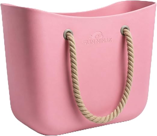 Extra Large Waterproof EVA Rubber Beach Bag Tote with Rope Handles for Beach & Travel