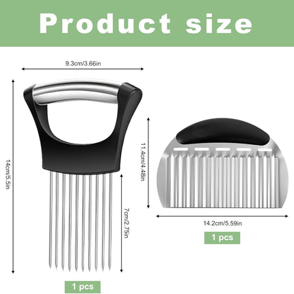 Onion Slicer & Crinkle Cutter – Stainless Steel, Multi-Use Chopper for Kitchen