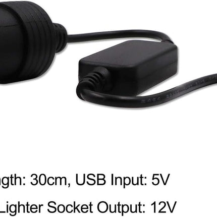 2-Pack USB A to 12V Car Cigarette Lighter Socket Converter Cable, 2A Max