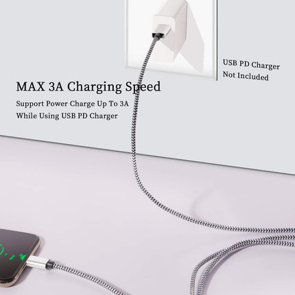 5 Pack USB C Cable 6FT Nylon Braided 3A Fast Charging Charger Cord