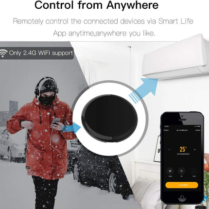 WiFi IR Control Hub for Smart Appliances – Voice & Tuya/Smart Life App