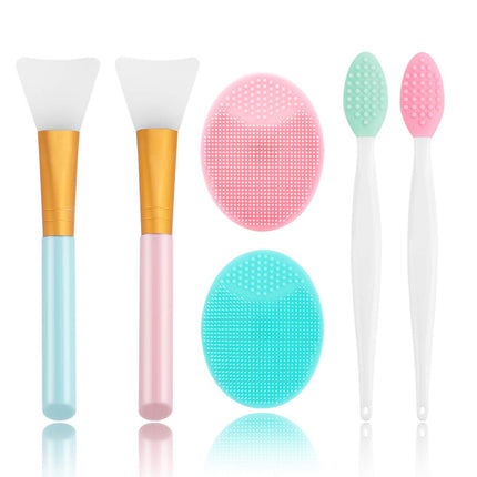 Silicone Face Scrubber Set 4PCS Exfoliating Lip & Facial Mask Brush Blackhead