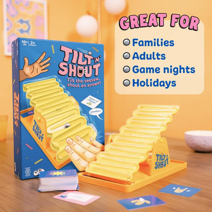 Tilt 'n' Shout Family Board Game Fast Paced Party Game for Kids Adults