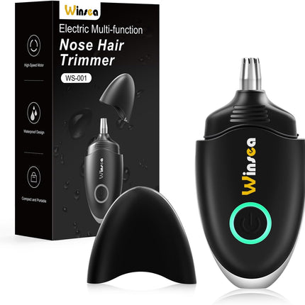 USB Rechargeable Ear & Nose Hair Trimmer Waterproof Travel Shaver Black