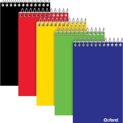 Spiral Memo Pads – 3x5 Pocket Notepad, College Ruled, Assorted Colors, 75 Sheets, 5 Pack