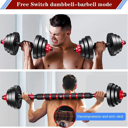 Adjustable Dumbbell Set of 2 Converts to Barbell for Home Gym Workouts