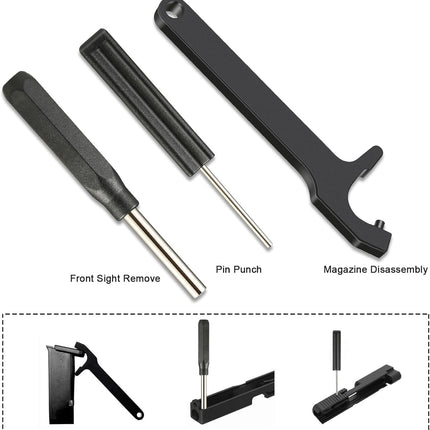 Glock Tool Kit – Front Sight, Magazine Disassembly & Pin Punch Tools