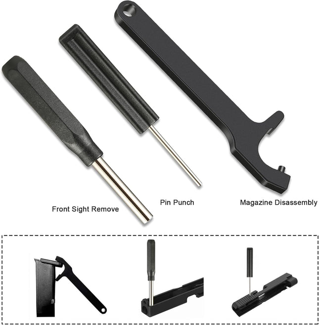 Glock Tool Kit – Front Sight, Magazine Disassembly & Pin Punch Tools