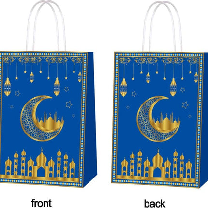 16Pcs Ramadan Mubarak Paper Gift Bags – Eid Party Favor Candy Bags for Decorations