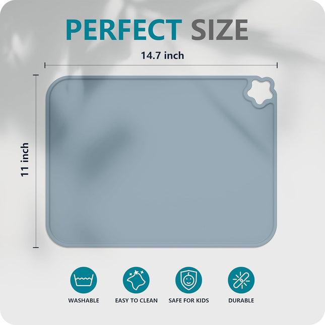 3-Pack Silicone Placemats for Toddlers – Non-Slip, Heat & Stain Resistant
