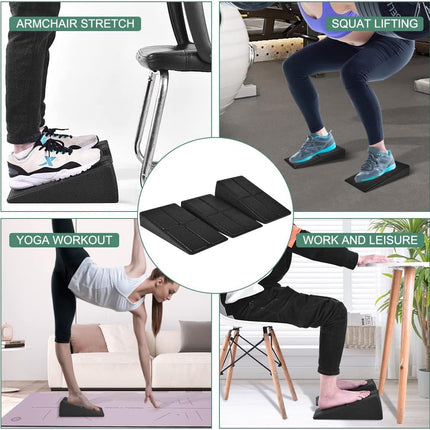 3Pcs Squat Wedge Slant Board 12x6.3" Adjustable Calf Foot Stretcher with Bag